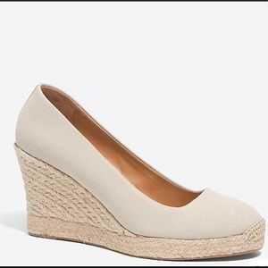 J. Crew Cream Canvas Espadrille Wedge